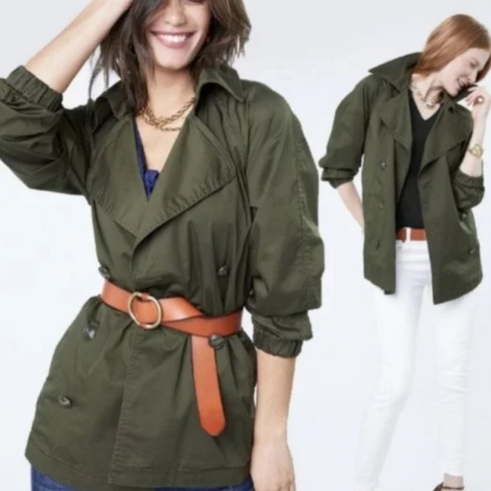 CAbi Expedition jacket trench Safari Travel Springbreak Lightweight M EUC Green - Picture 5 of 15